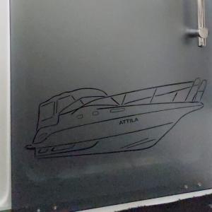 Boot Tür mit Etched Glas